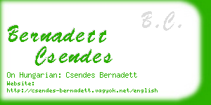 bernadett csendes business card